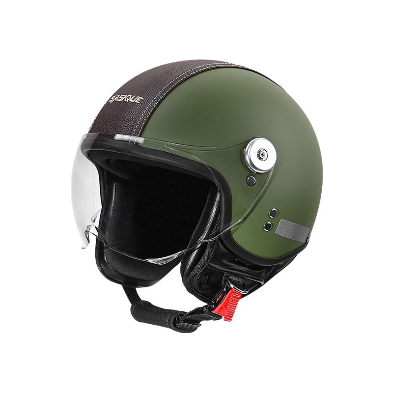 Open Face Helmet Retro Vintage - Vintage 3/4 Açık Yüz Motosiklet Kaskı