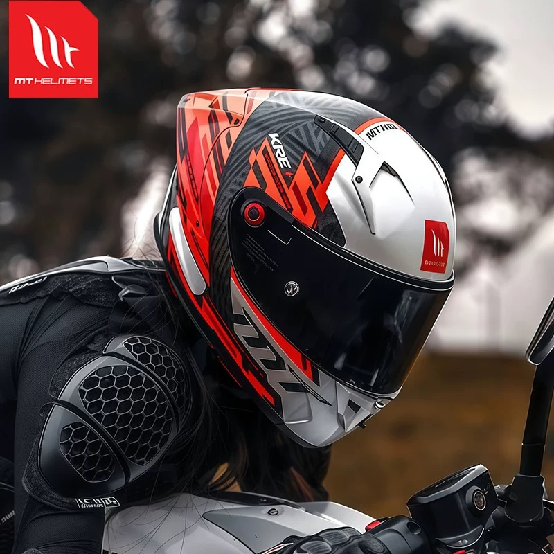 Full Face Helmet Carbon Fiber - MT KRE + Karbon Fiber Motosiklet