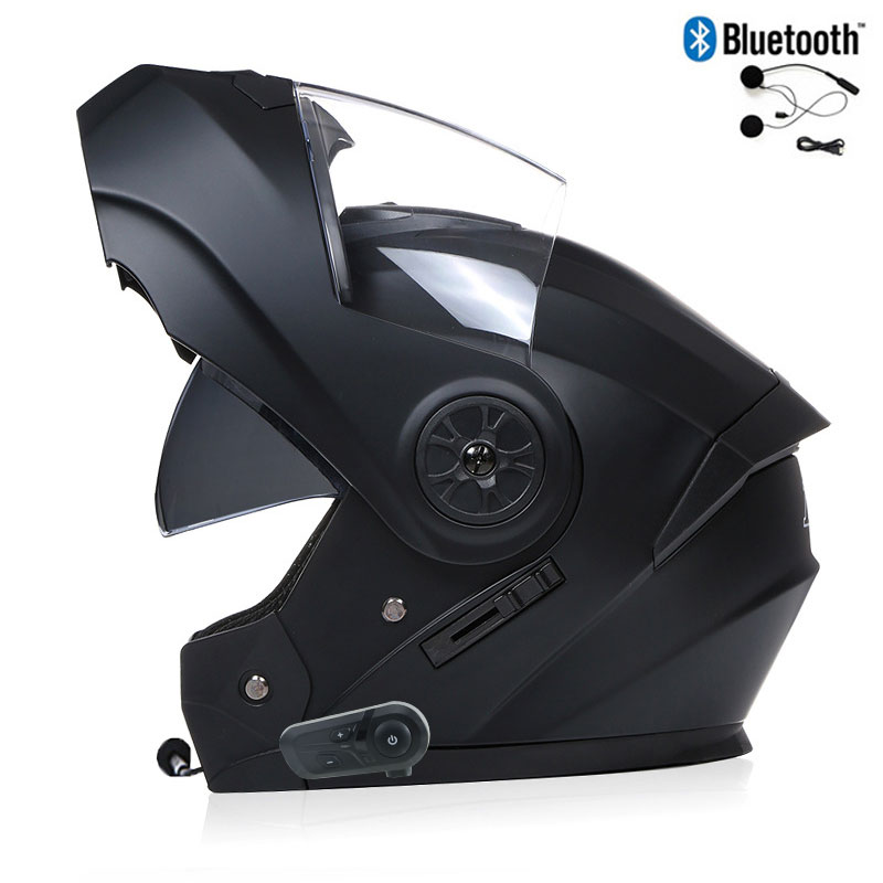 Motorcycle Helmet Bluetooth Built In - Bluetooth erkek Motosiklet Kaskları Tam Yüz
