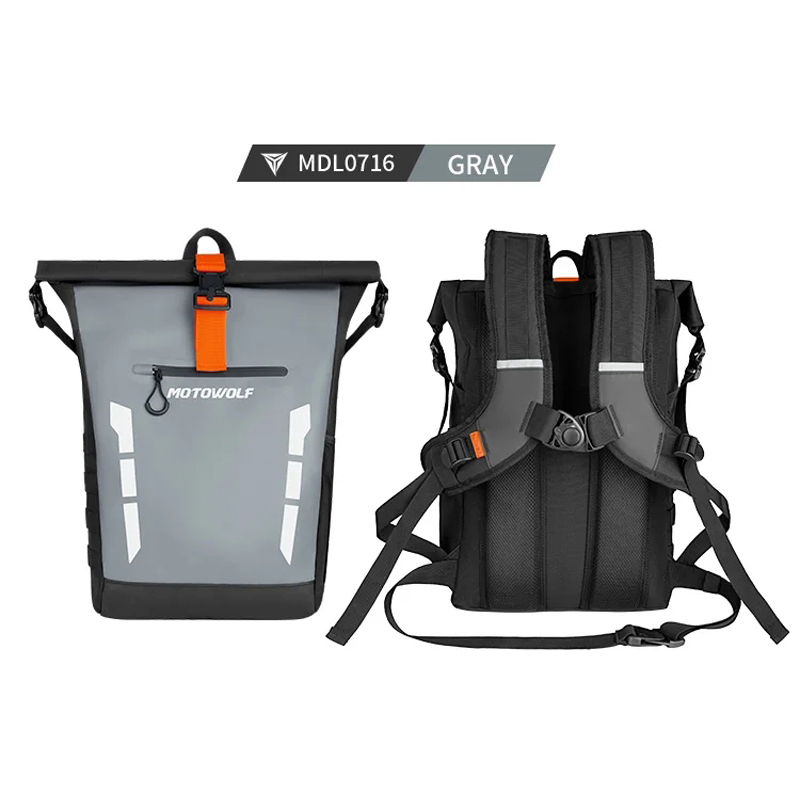 Motorcycle Helmet Bag Backpack - Motowolf Su Geçirmez Motosiklet Sırt Çantası