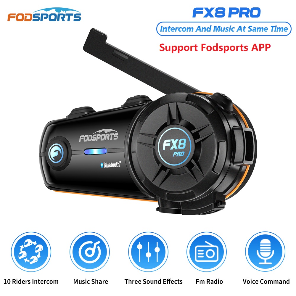 Motorcycle Helmet Bluetooth Built In - Fodsports FX8 Pro Motosiklet İnterkom Bluetooth