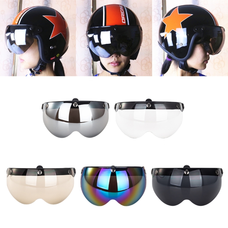 Open Face Helmet Retro Vintage - Kabarcık Kask Siperliği Evrensel Retro 3