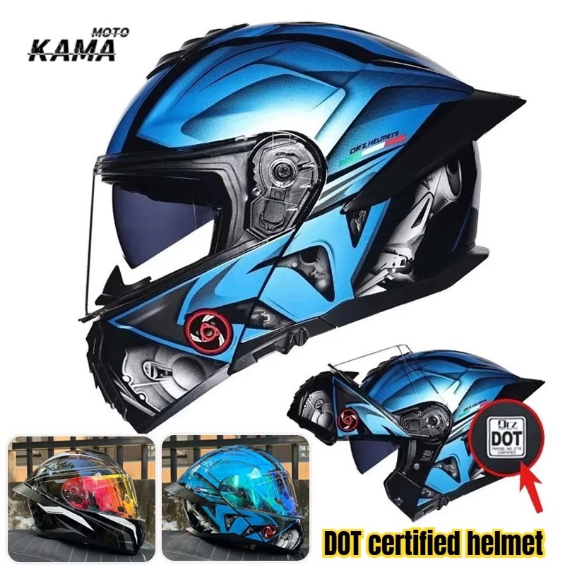 Full Face Helmet Carbon Fiber - DOT Sertifikalı Kask Motosiklet Kaskı Çift