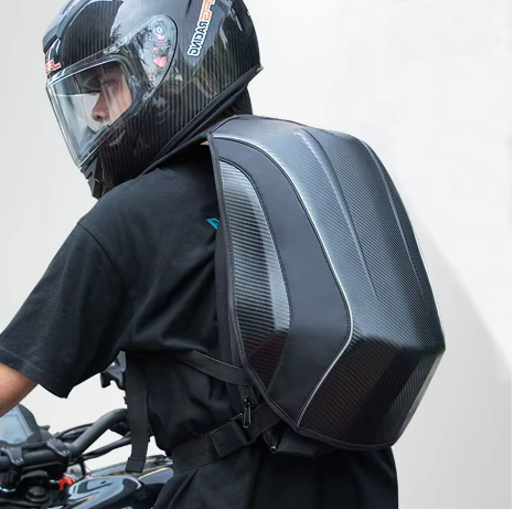 Motorcycle Helmet Bag Backpack - Yeni Karbon Fiber Su Geçirmez Sırt