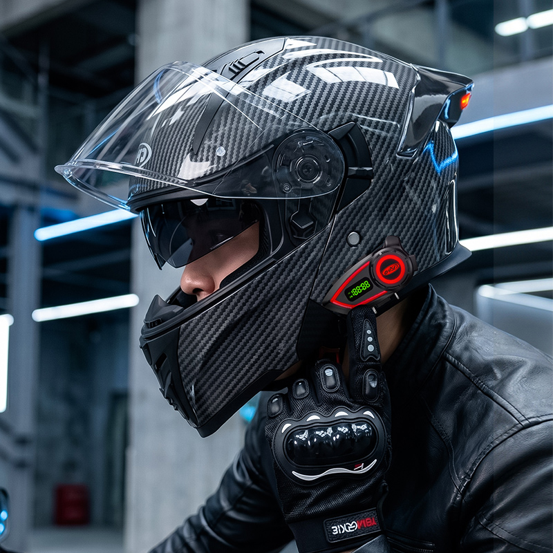 Modular Motorcycle Helmet Dot Approved - ABS Malzemeli Motosiklet Kaskları Çift Vizörlü