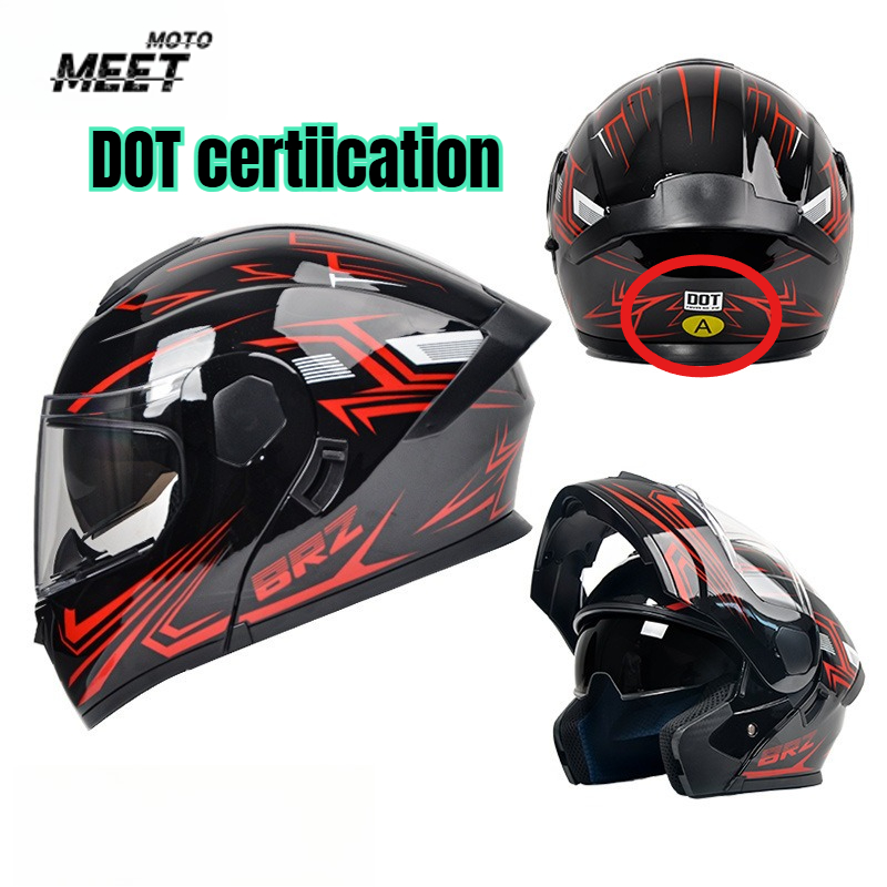 Flip Up Helmet Dual Visor - ABS Flip-Up Kask Açık Yüz Motosiklet