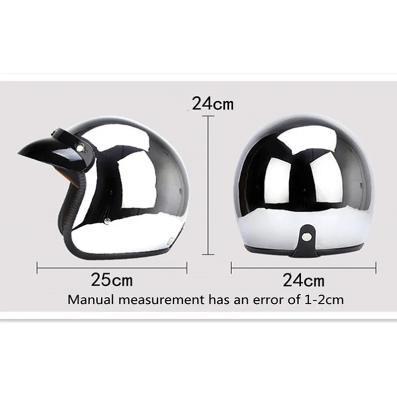 Ayna Gümüş Krom Motosiklet Açı - Open Face Helmet Retro Vintage incelemesi ve fiyatı