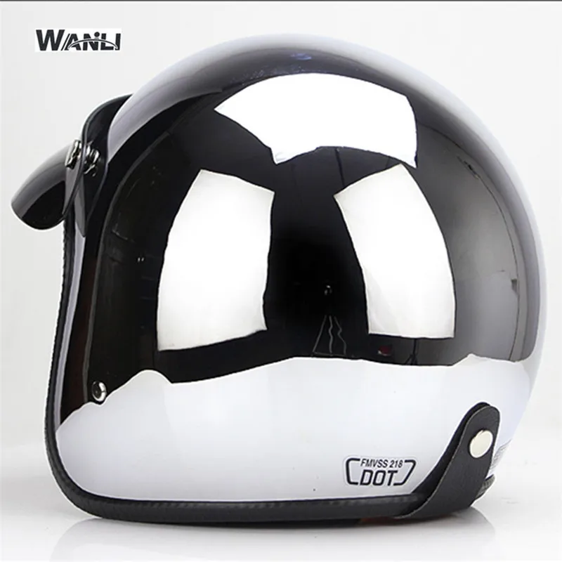 Ayna Gümüş Krom Motosiklet Açı - Open Face Helmet Retro Vintage incelemesi ve fiyatı