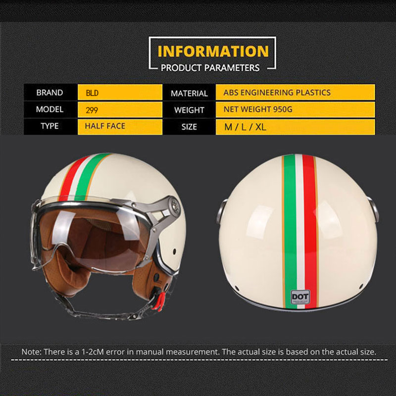 Açık Yüz Tipi 3/4 Motosiklet K - Open Face Helmet Retro Vintage incelemesi ve fiyatı