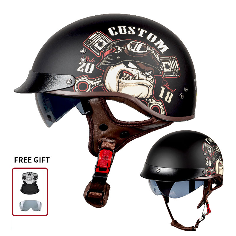 Özel Bulldog Motor Pistonu Bas - Open Face Helmet Retro Vintage incelemesi ve fiyatı