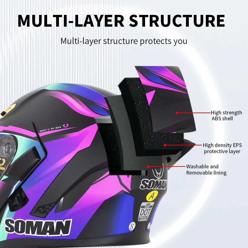 SOMAN tam yüz kask çift Lens y - Flip Up Helmet Dual Visor incelemesi ve fiyatı