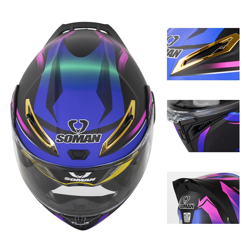 SOMAN tam yüz kask çift Lens y - Flip Up Helmet Dual Visor incelemesi ve fiyatı