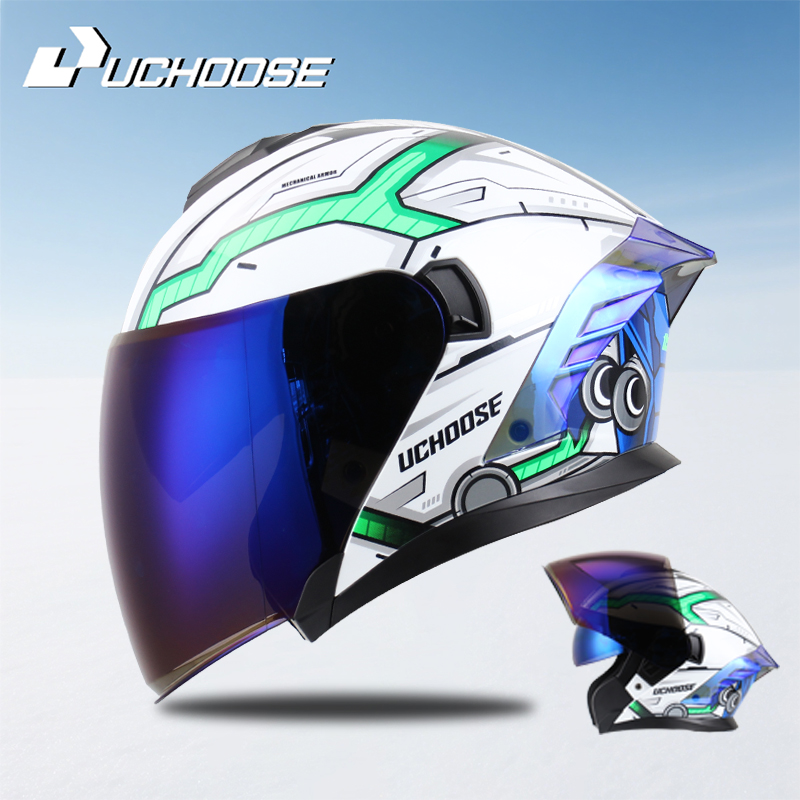 715 Motosiklet Açık Yüz Kaskı  - Flip Up Helmet Dual Visor incelemesi ve fiyatı