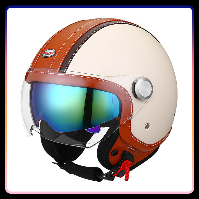 DOT Onaylı Daul Lens Açık Yüz  - Open Face Helmet Retro Vintage incelemesi ve fiyatı
