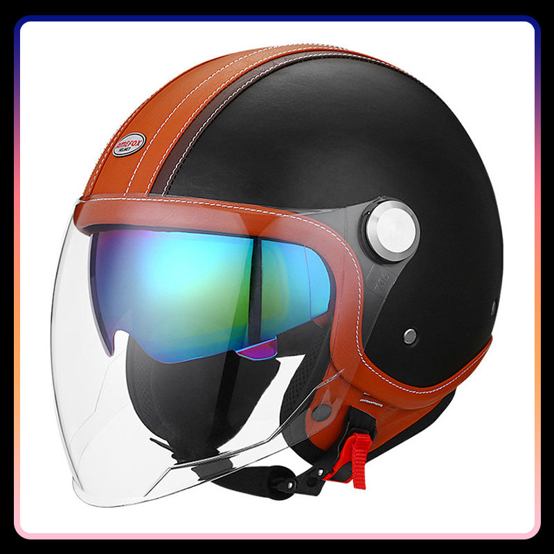 DOT Onaylı Daul Lens Açık Yüz  - Open Face Helmet Retro Vintage incelemesi ve fiyatı