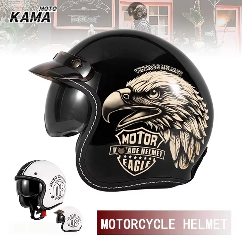 HOT Açık Yüz Motosiklet Kaskı  - Open Face Helmet Retro Vintage incelemesi ve fiyatı