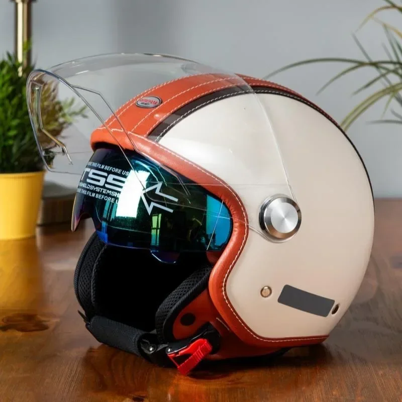 Vintage Deri Açık Yüz Kask Mot - Open Face Helmet Retro Vintage incelemesi ve fiyatı