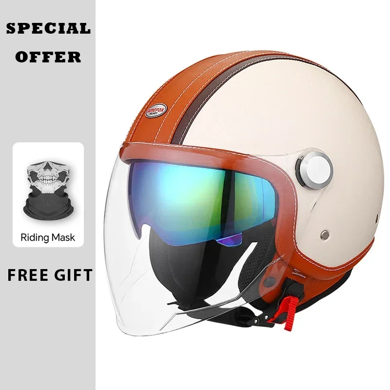 Vintage Deri Açık Yüz Kask Mot - Open Face Helmet Retro Vintage incelemesi ve fiyatı