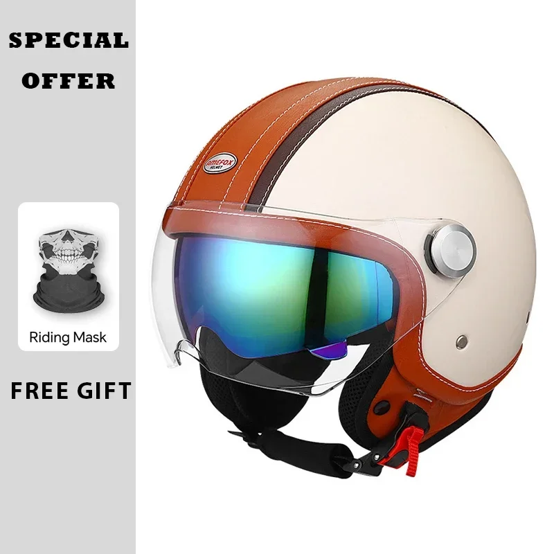 Vintage Deri Açık Yüz Kask Mot - Open Face Helmet Retro Vintage incelemesi ve fiyatı